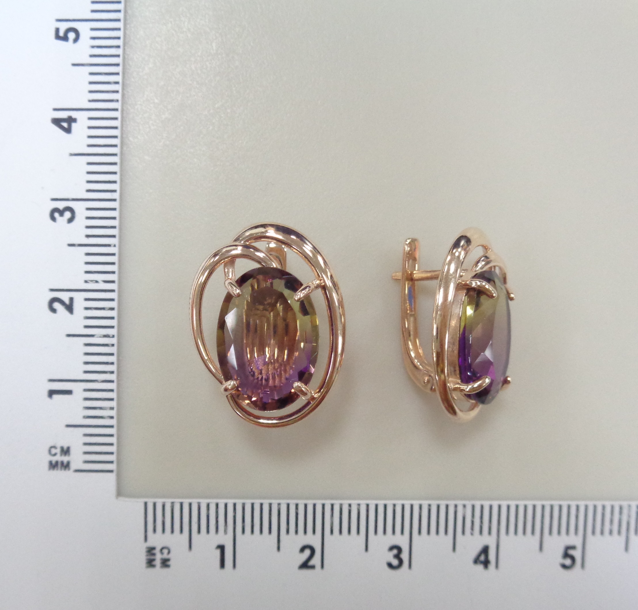 Серебряные серьги с аметринами